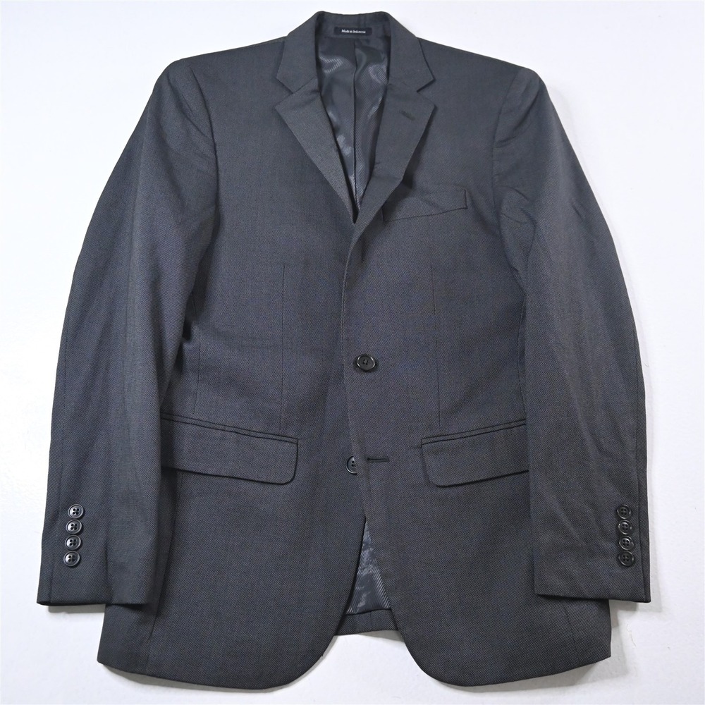 MW 36S Dark Gray Birdseye Slim Mens Blazer Suit Jacket Sport Coat